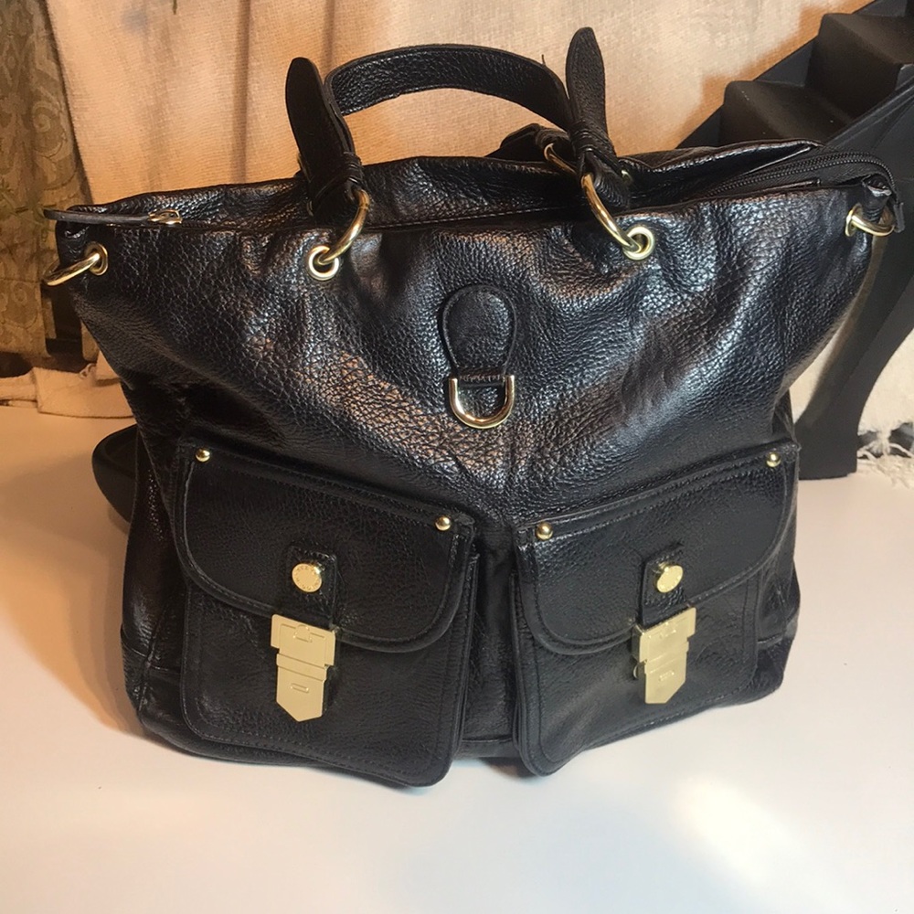 STEVE MADDEN Black man made leather Tote
